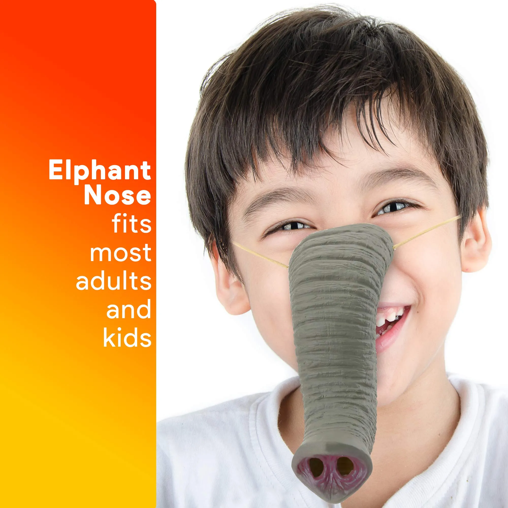 Elephant Nose Costume Accessory - Pretend Play Animal Elephant Noses for Adults and Kids Gray