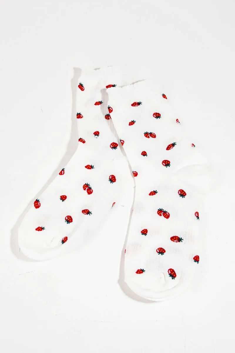 Embroidery Ankle Socks with Stylish Prints (Various Colors)