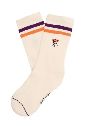 ERSTWHILE Socks Amateur - Ivory/Purple/Orange