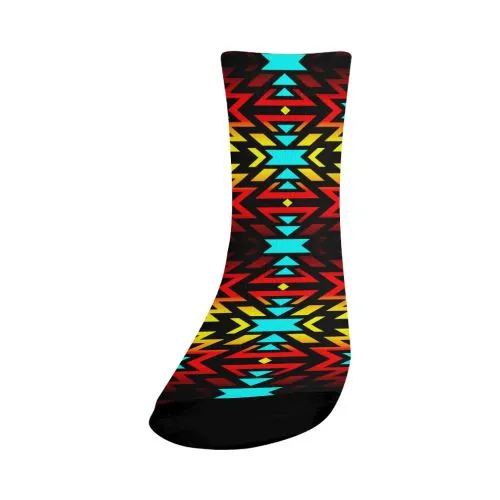 Fire Colors Crew Socks