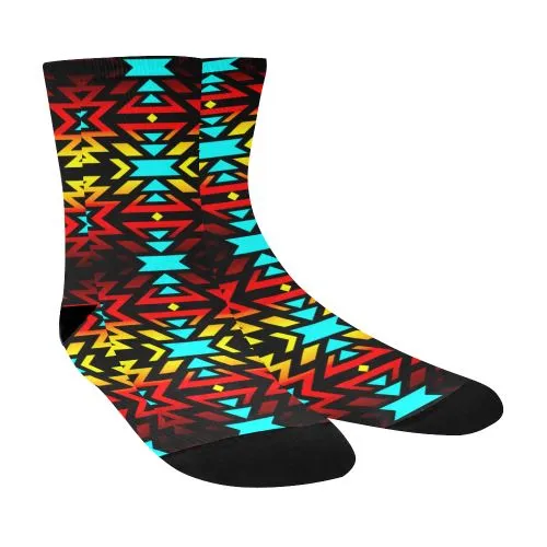 Fire Colors Crew Socks