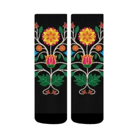 Floral Beadwork-03 Crew Socks