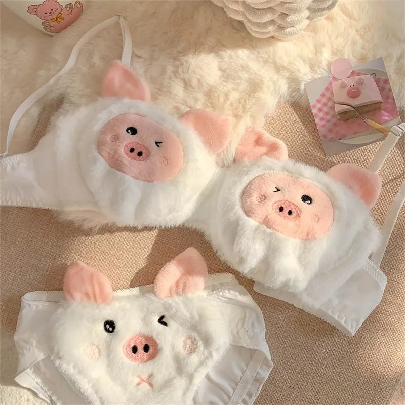 Furry Pig Lingerie Set