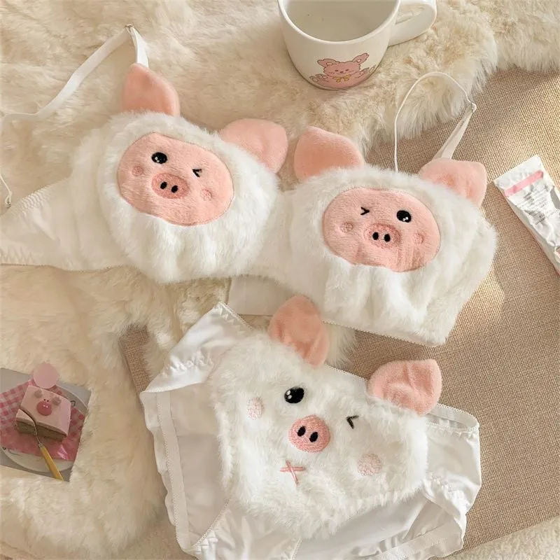 Furry Pig Lingerie Set