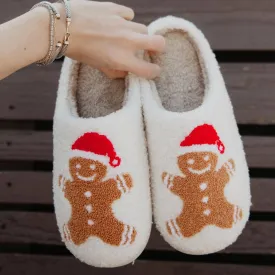 Gingerbread Man Christmas Slippers