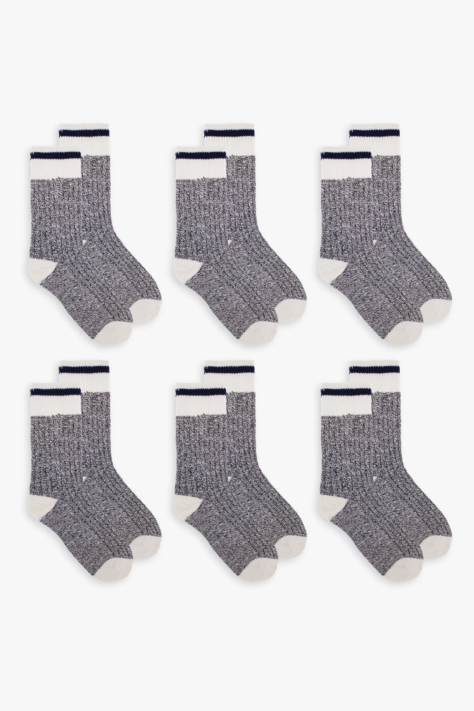 Grey & Navy Ladies Boot Socks