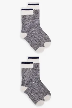 Grey & Navy Ladies Boot Socks