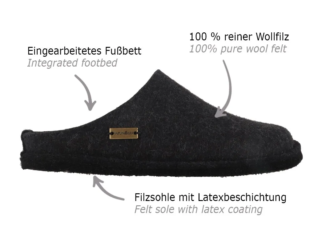 HAFLINGER® Wool Felt Slippers | Flair Soft, Charcoal