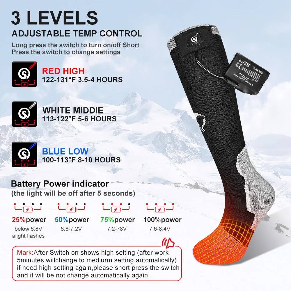 Heated Socks with Rechargeable Electric Battery for Men & Women