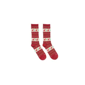 Holiday Stripe Alpaca Socks - Red