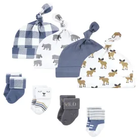 Hudson Baby Cap and Socks Set, Woodland