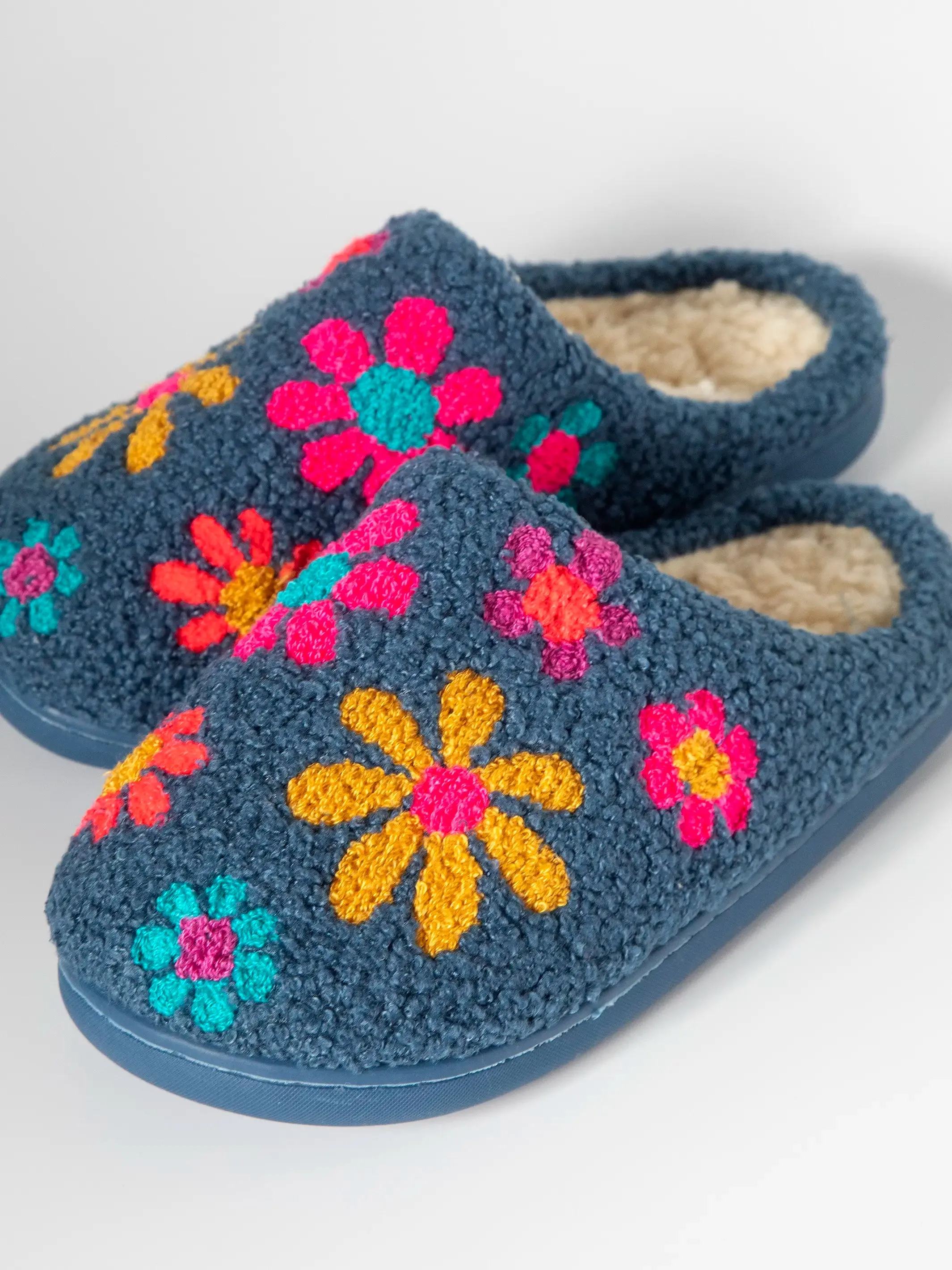 Icon Sherpa Slippers - Blue Daisy