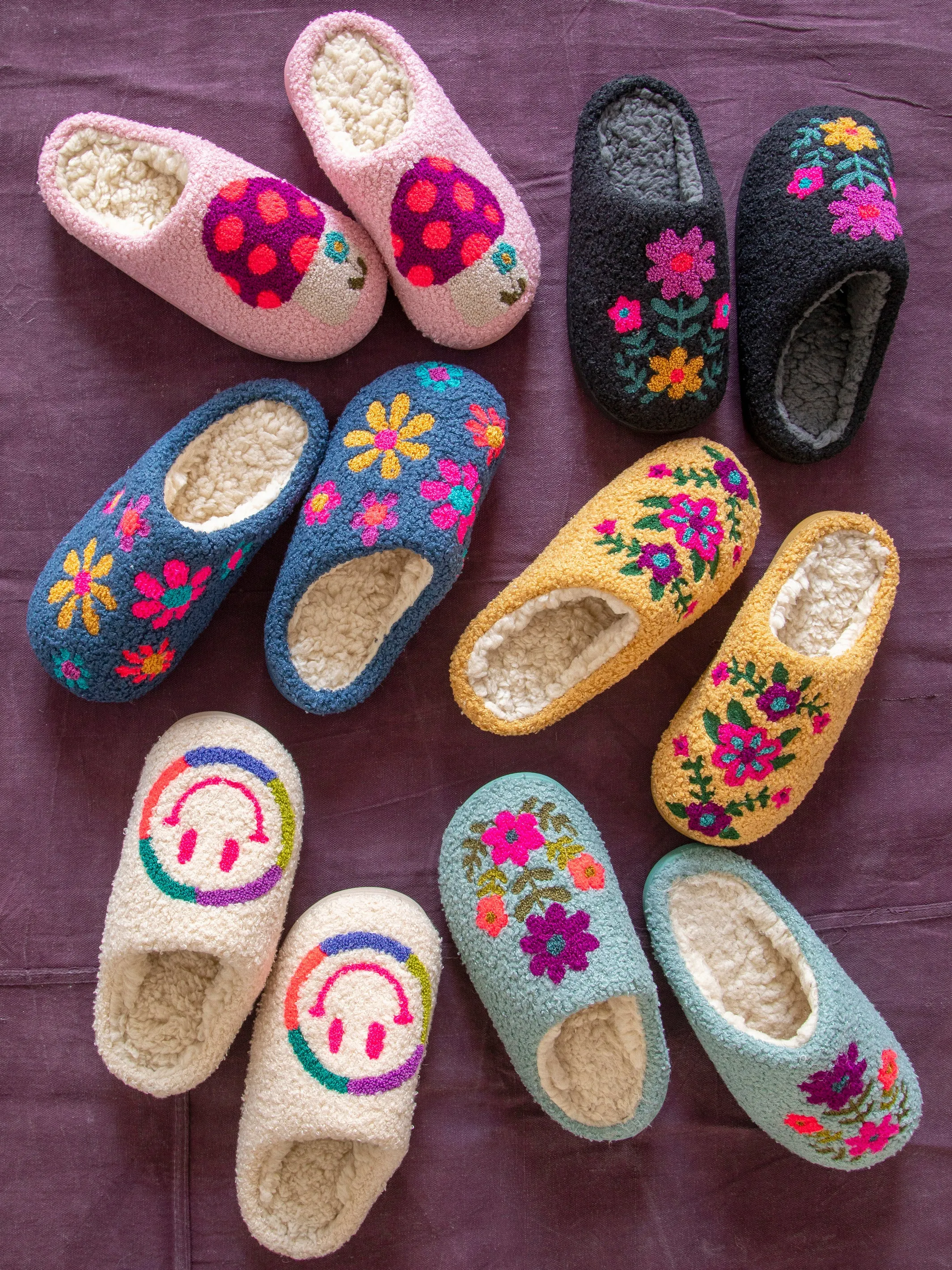 Icon Sherpa Slippers - Blue Daisy