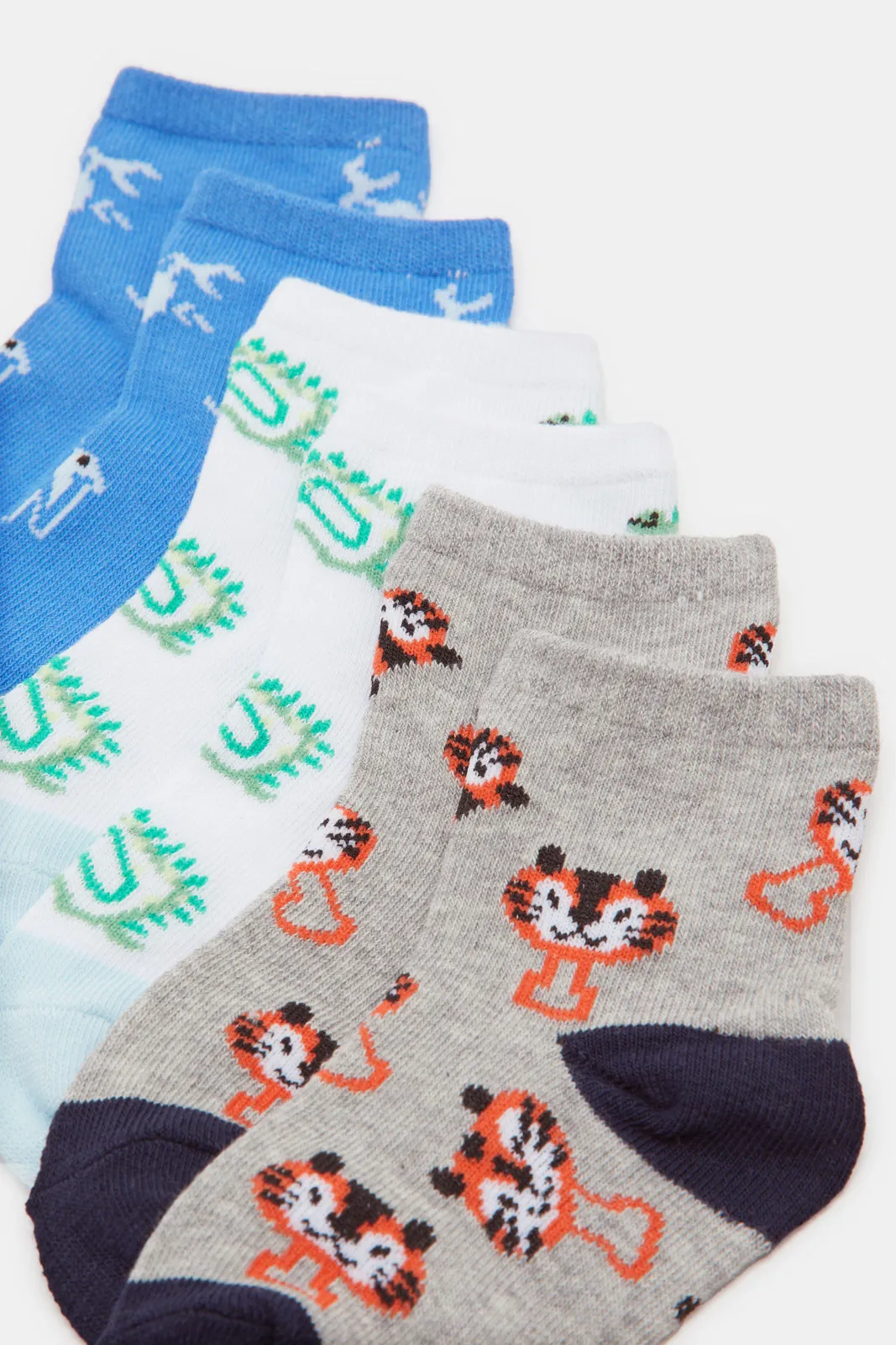 Infant Boys Assorted Print Ankle Socks (Pack of 3)