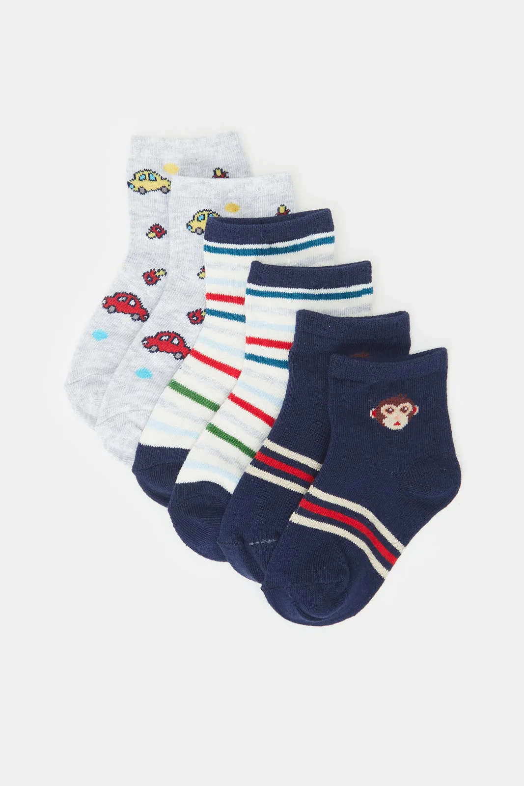 Infant Boys Assorted Socks Set (3 Pairs)