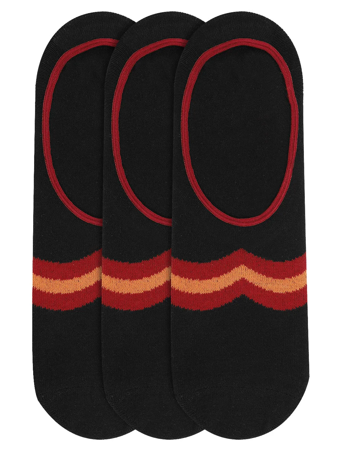 JUMP USA Women's Cotton Shoe Liner Socks (Black,Red,Orange, Free Size) Pack of 3