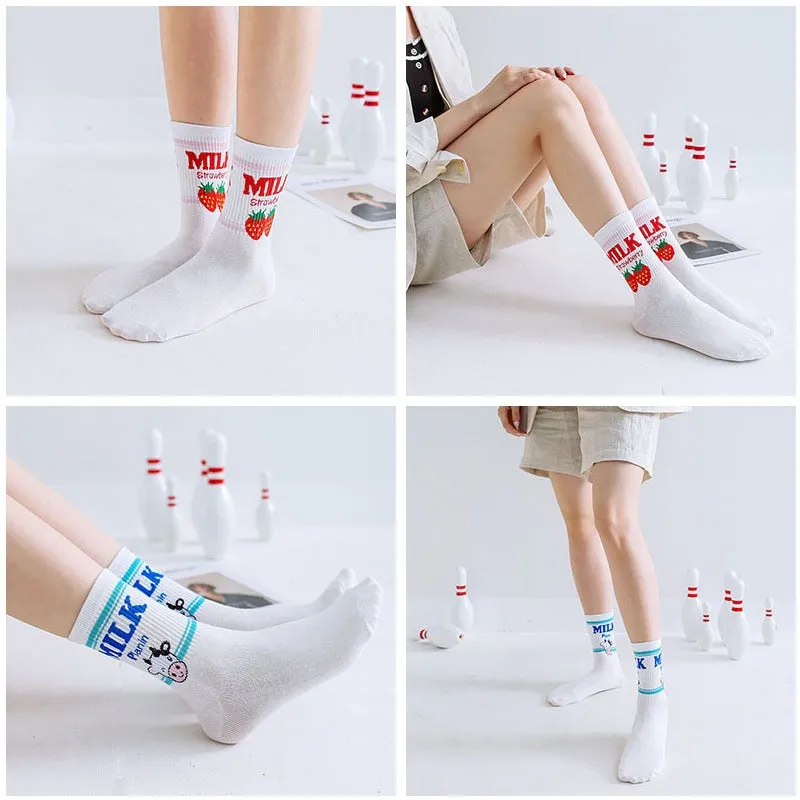 Kawaii Fruit and Milk Socks