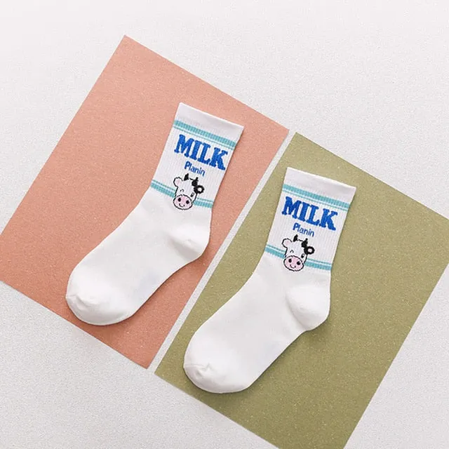 Kawaii Fruit and Milk Socks