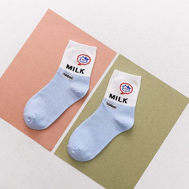 Kawaii Fruit and Milk Socks