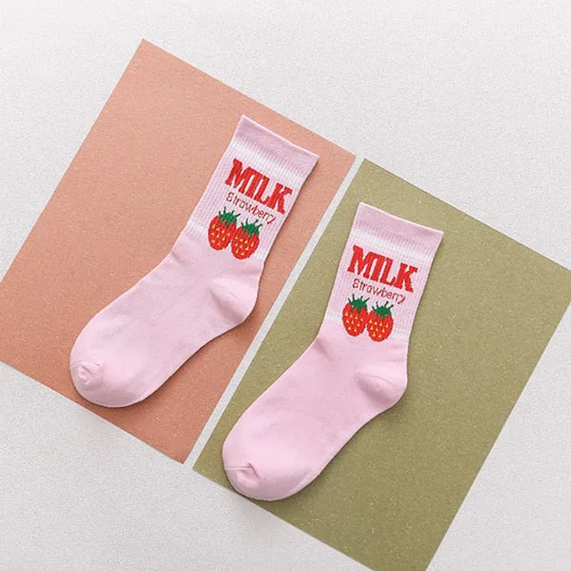 Kawaii Fruit and Milk Socks