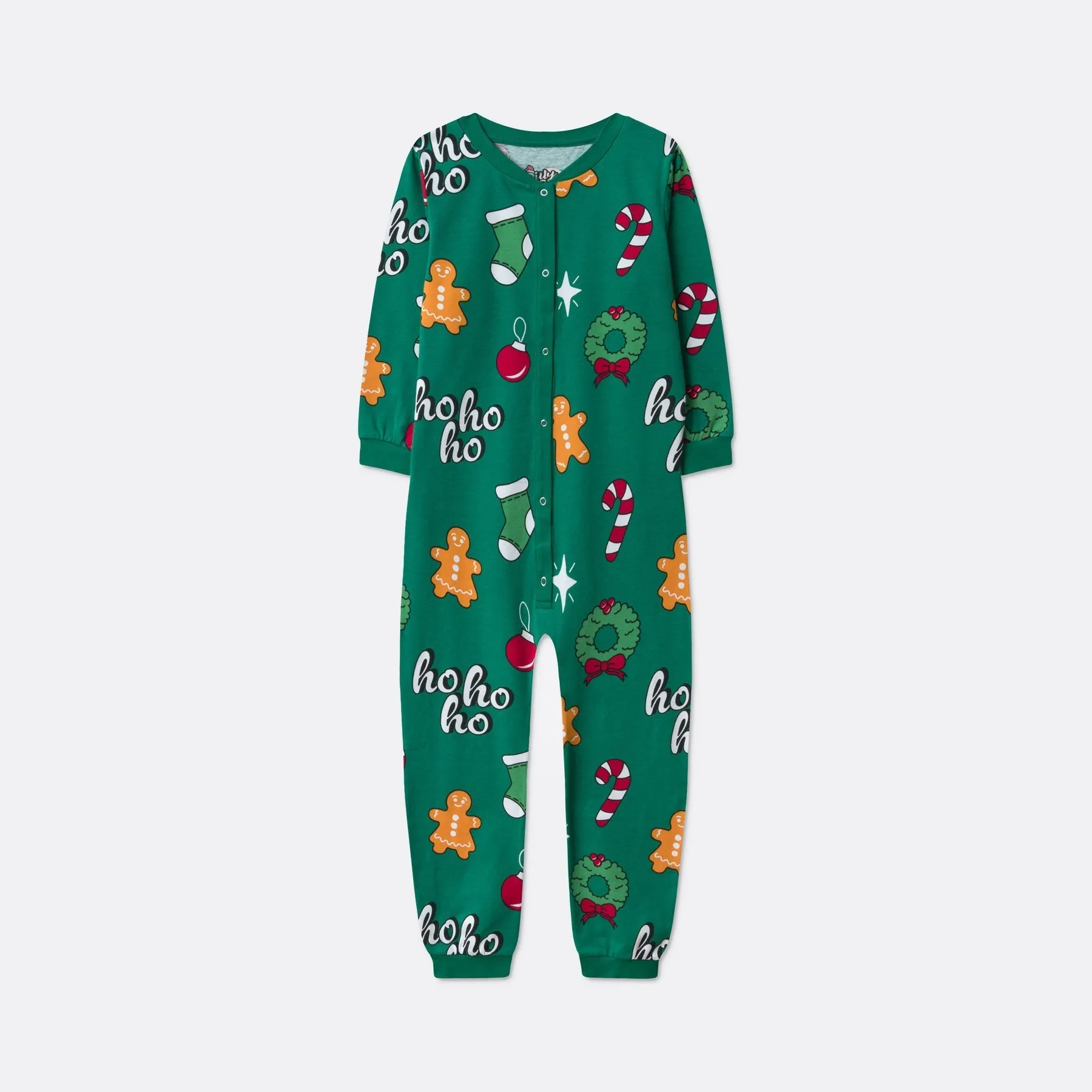 Kids' Green Hohoho Overall Christmas Pyjamas