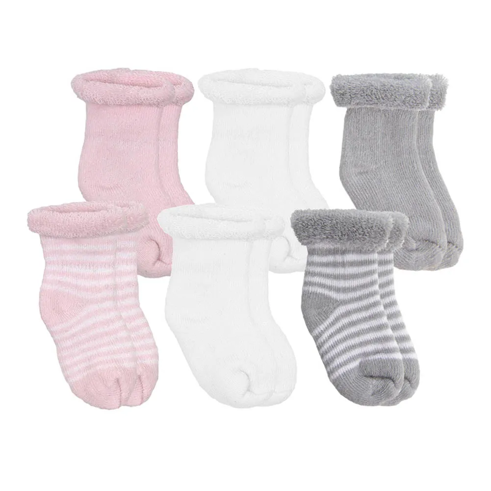 Kushies 6-Pack Terry Newborn Socks