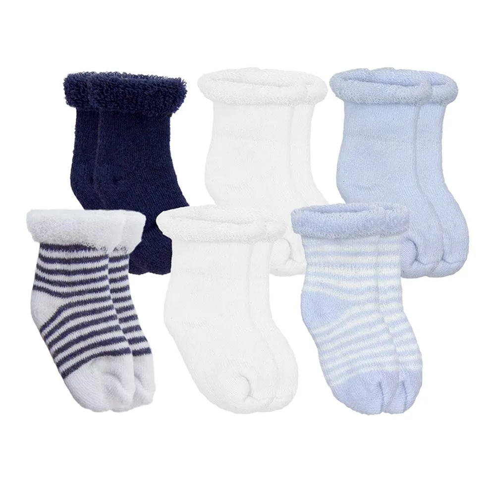 Kushies 6-Pack Terry Newborn Socks