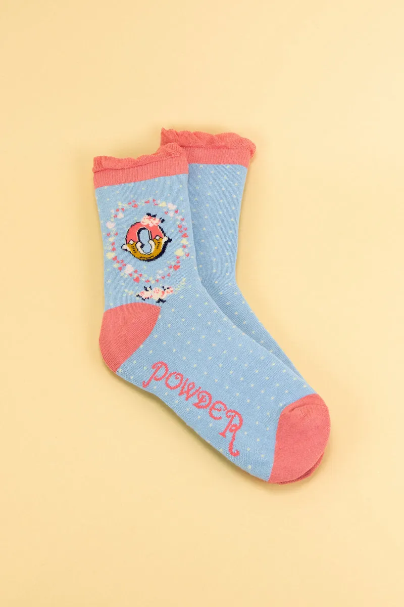 Ladies Initial Socks - O