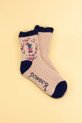 Ladies Intial Socks - I