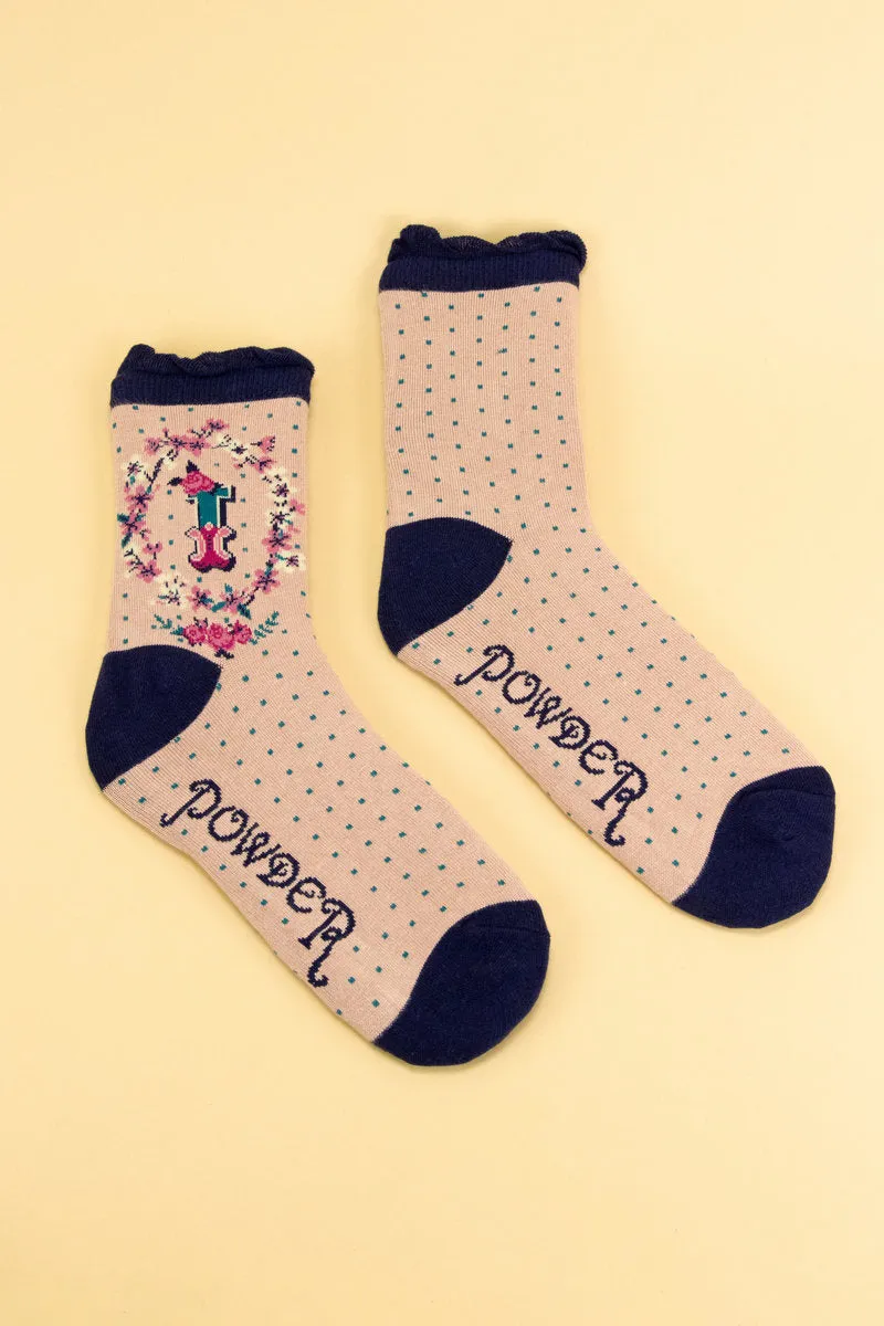 Ladies Intial Socks - I