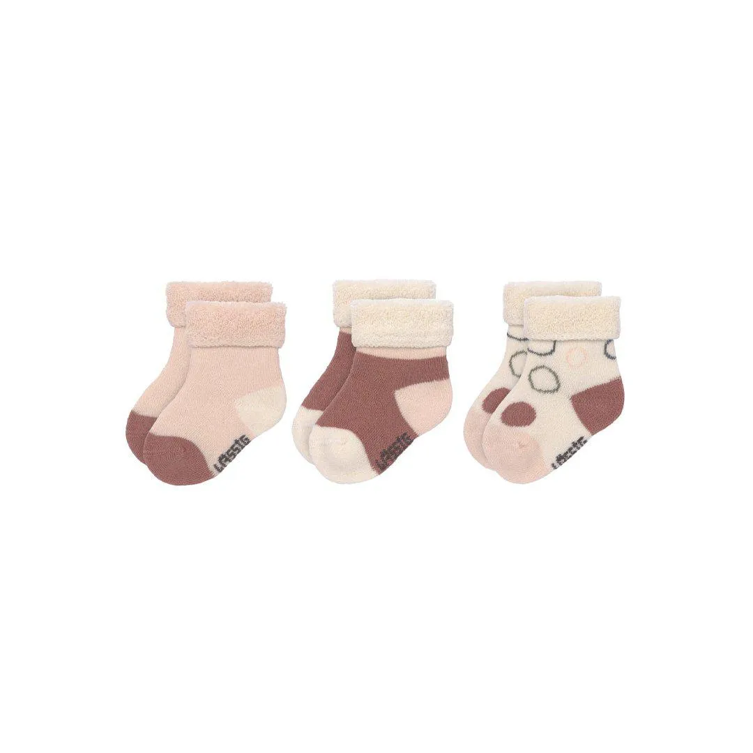 Lassig Newborn Socks - Off-White/Powder Pink/Rust - 3 Pack