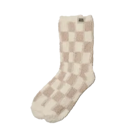 Local Beach Checker Cozy Socks - SAND