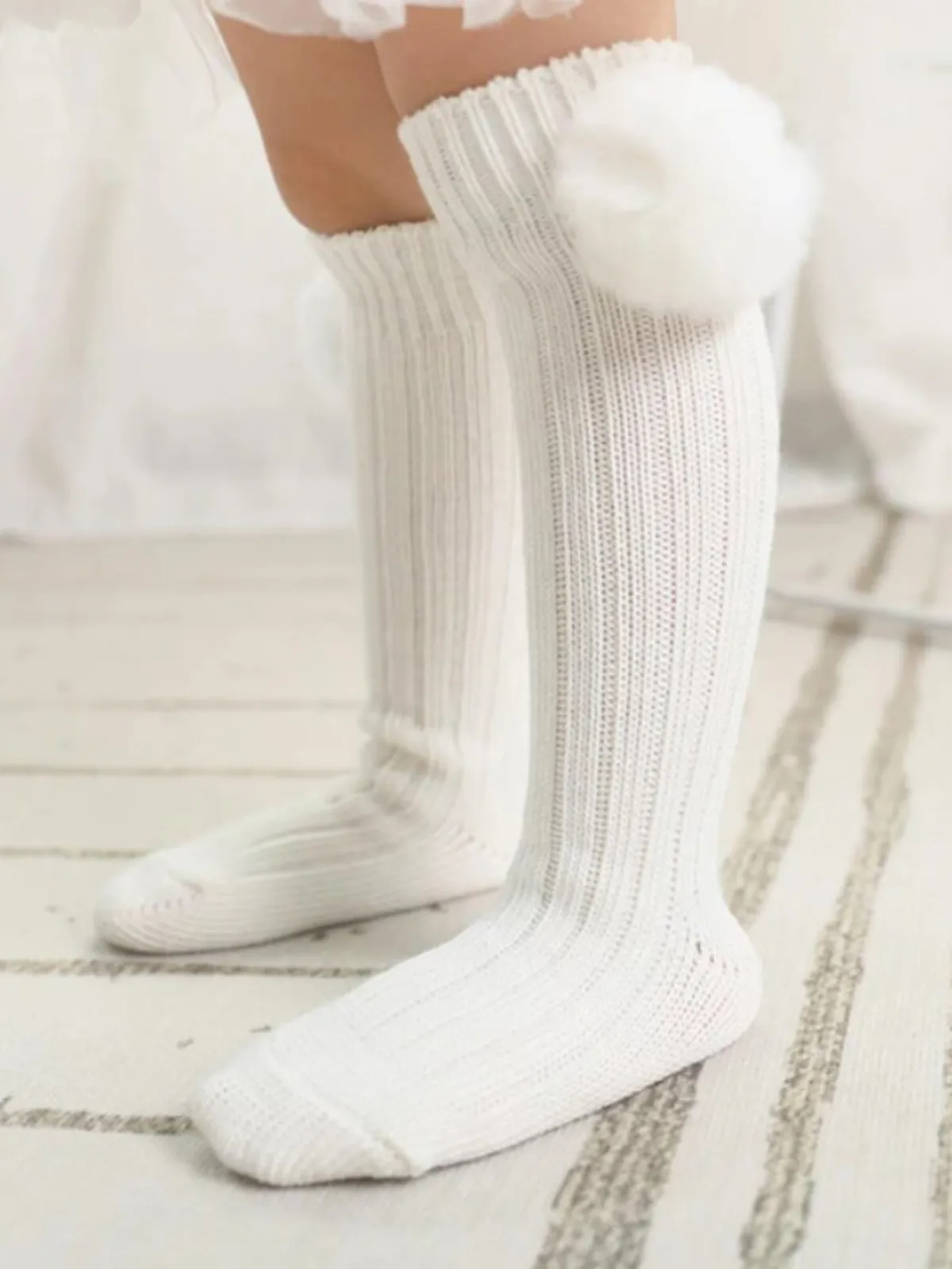 Love Cozy Days Knee-High Pompom Socks