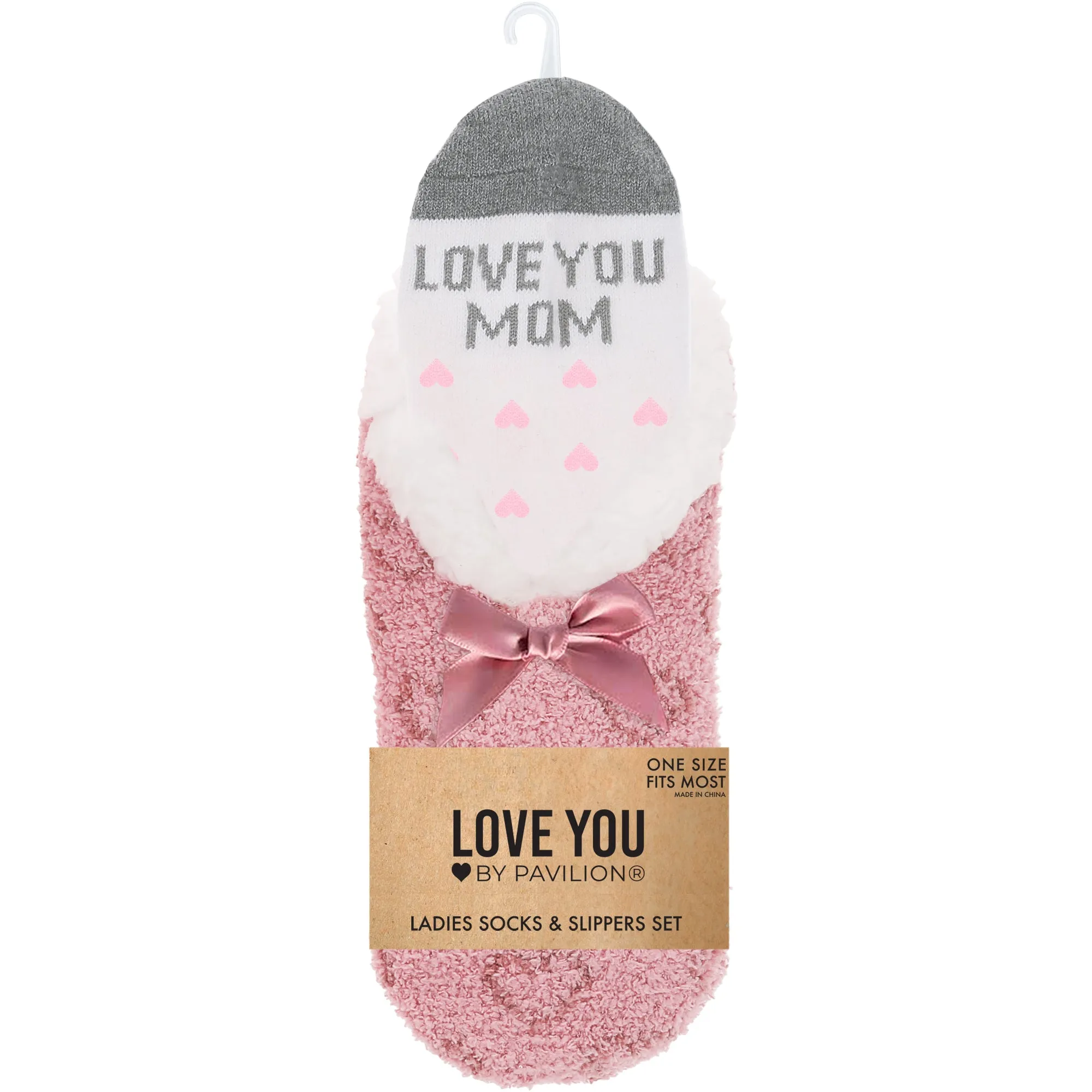 Love You Mom Slipper Sock Gift Set