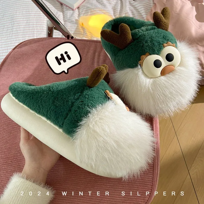 LovelyRLovely Cute Cartoon Christmas Deer Slippers