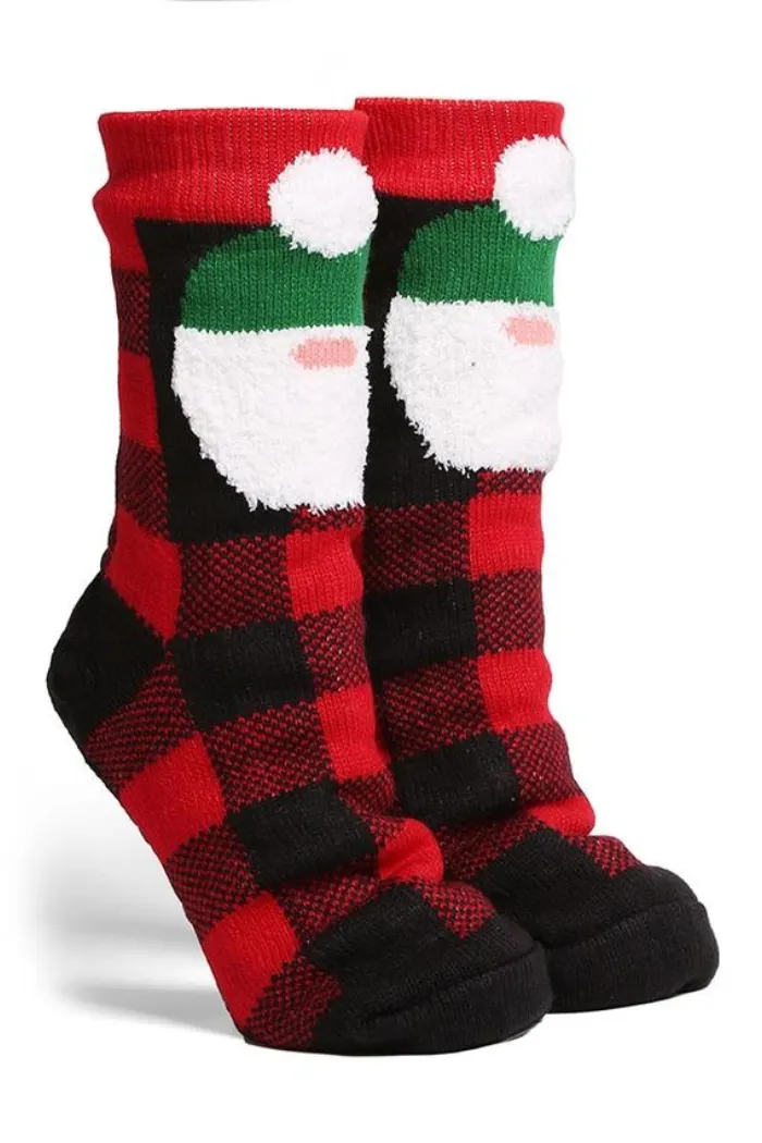 Luxury Soft X-Mas Check Mini Crew Winter Socks