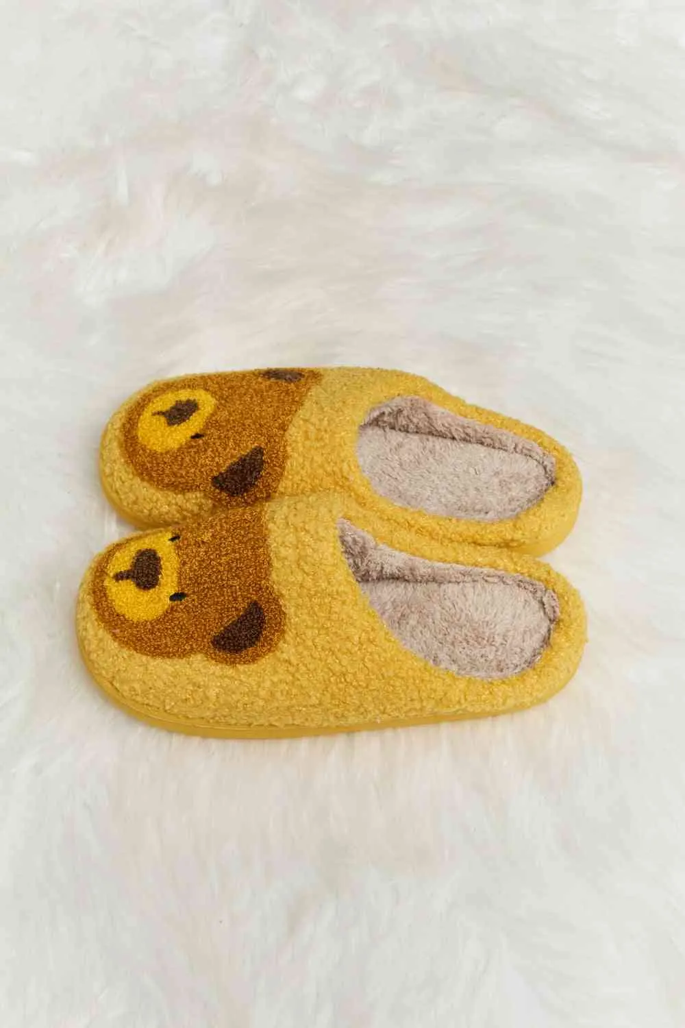 Melody Teddy Bear Print Plush Slide Slippers - 6 Colors