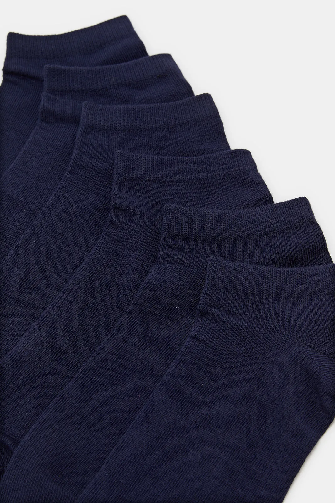 Men Navy Plain Ankle Socks Set (Pack Of 3)