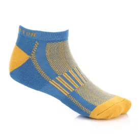 Men Plain Mid Calf Socket Socks -Blue & Yellow