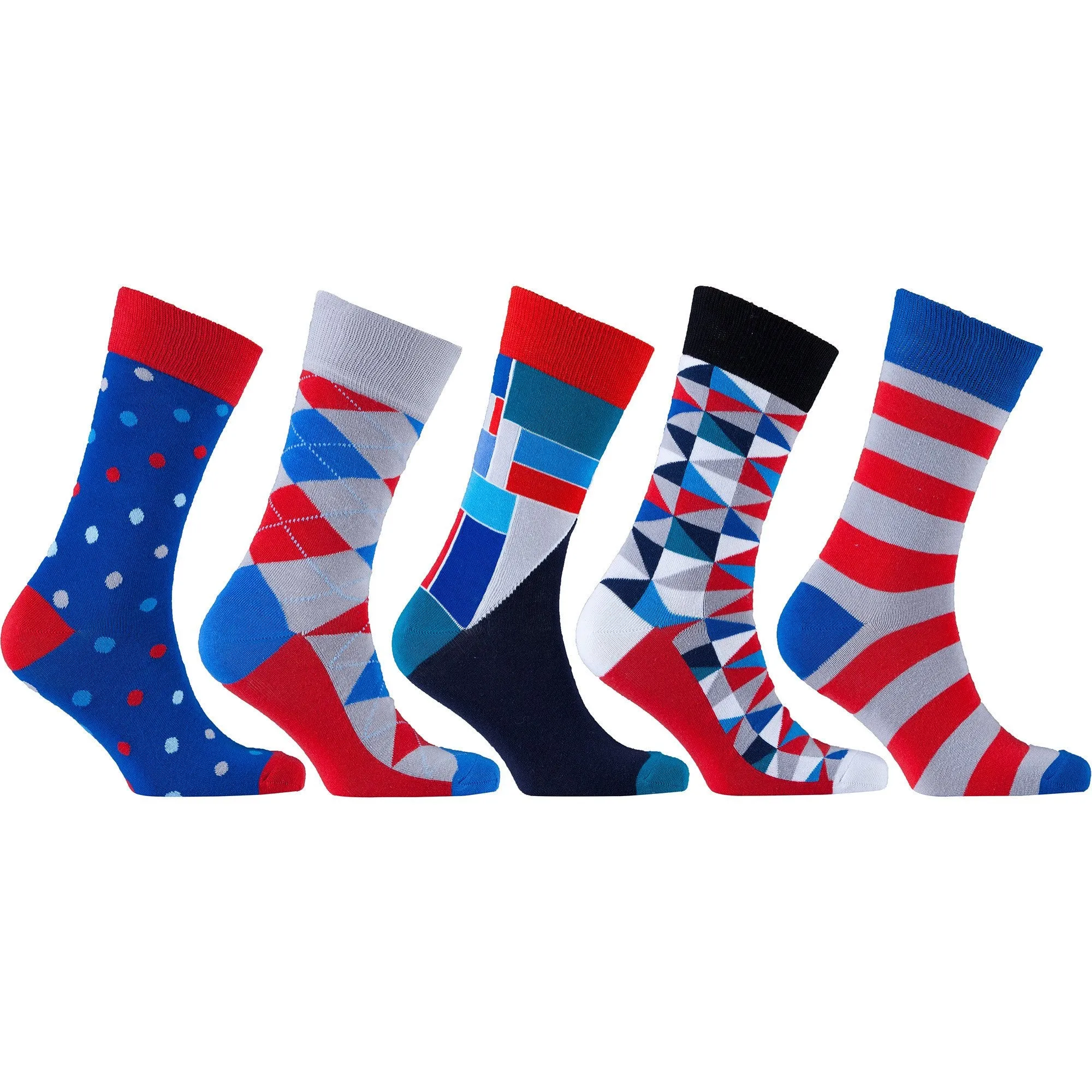 Men's 5-Pair Colorful Mix Socks