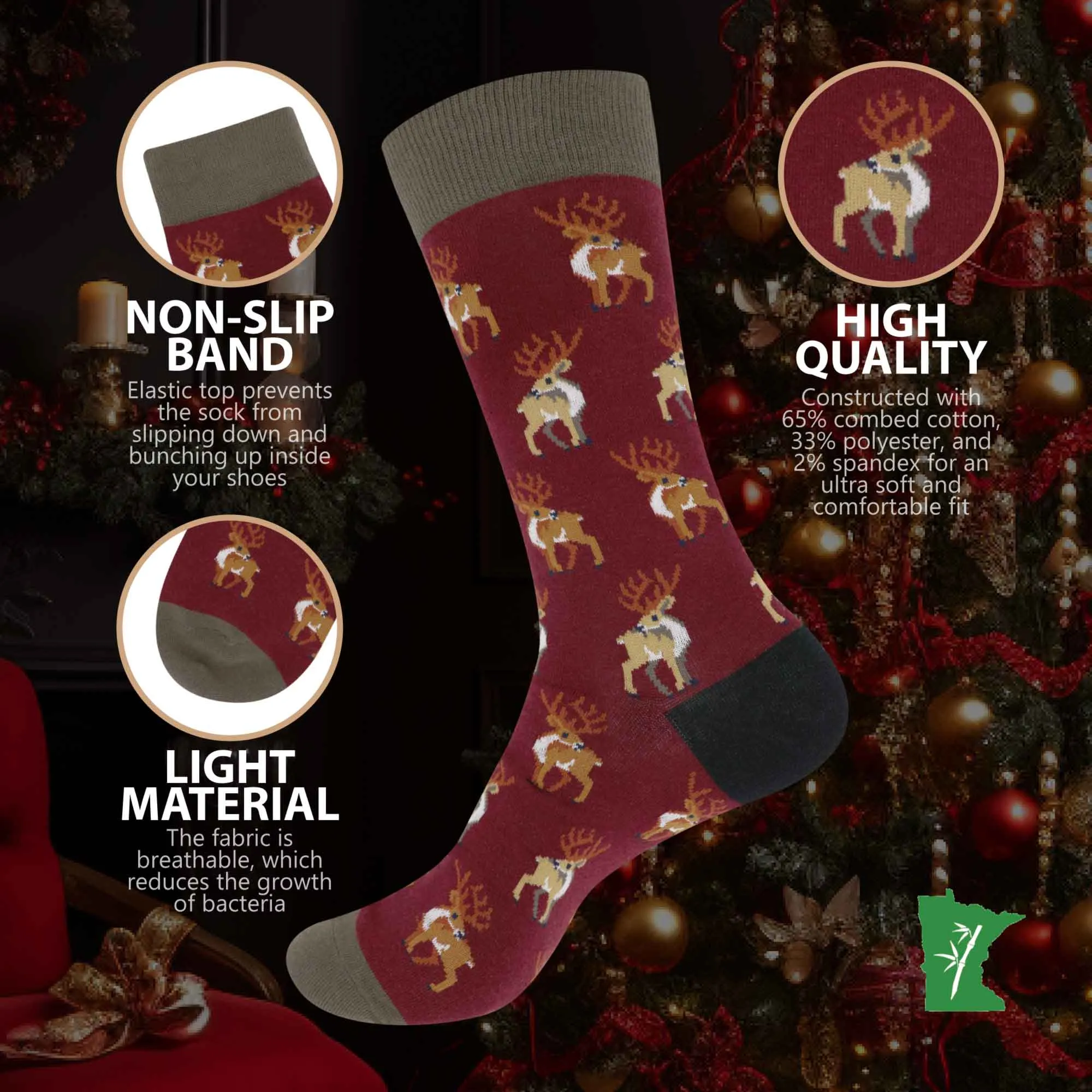 Men's Cotton Christmas Design Socks