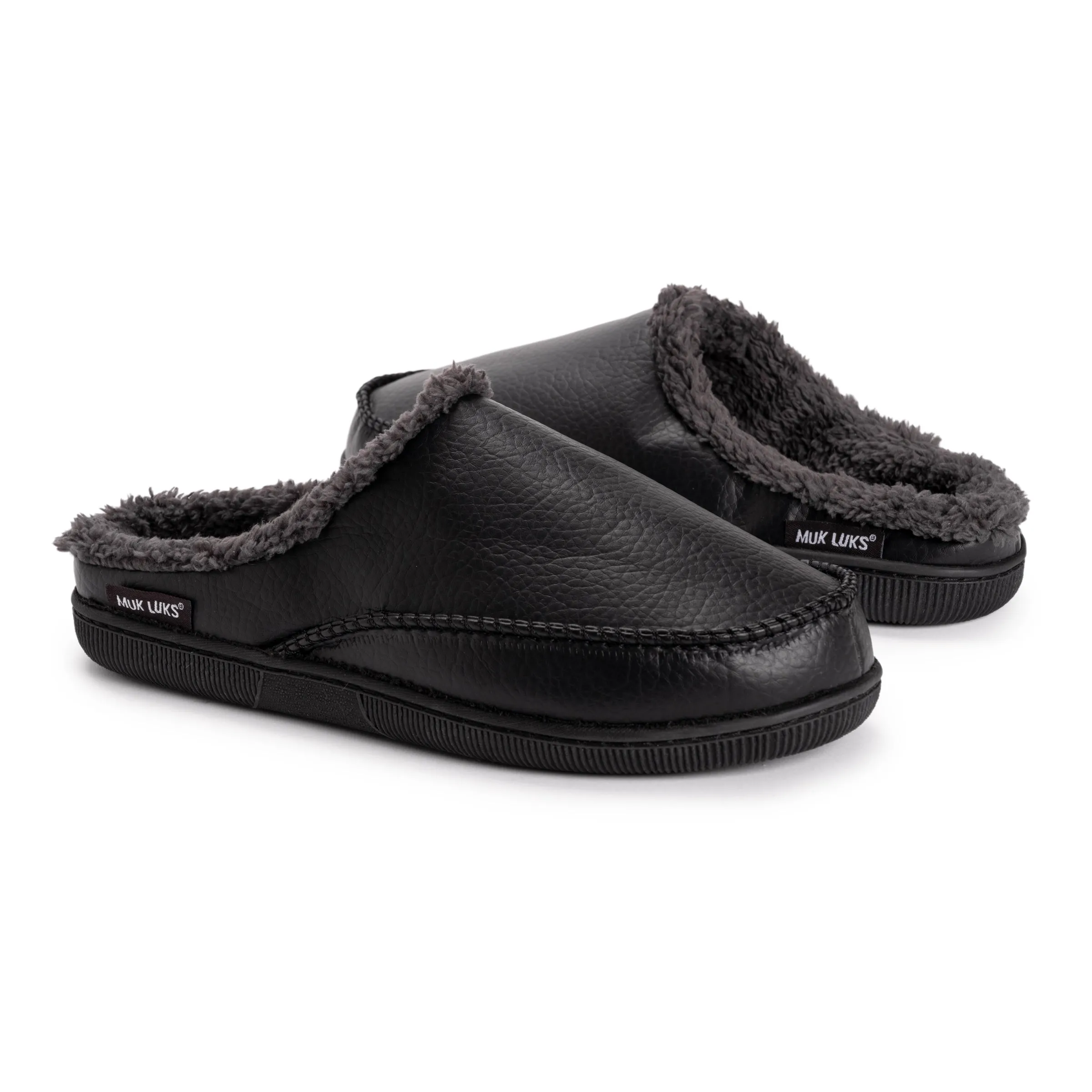 Men's Faux Leather Clog Slippers