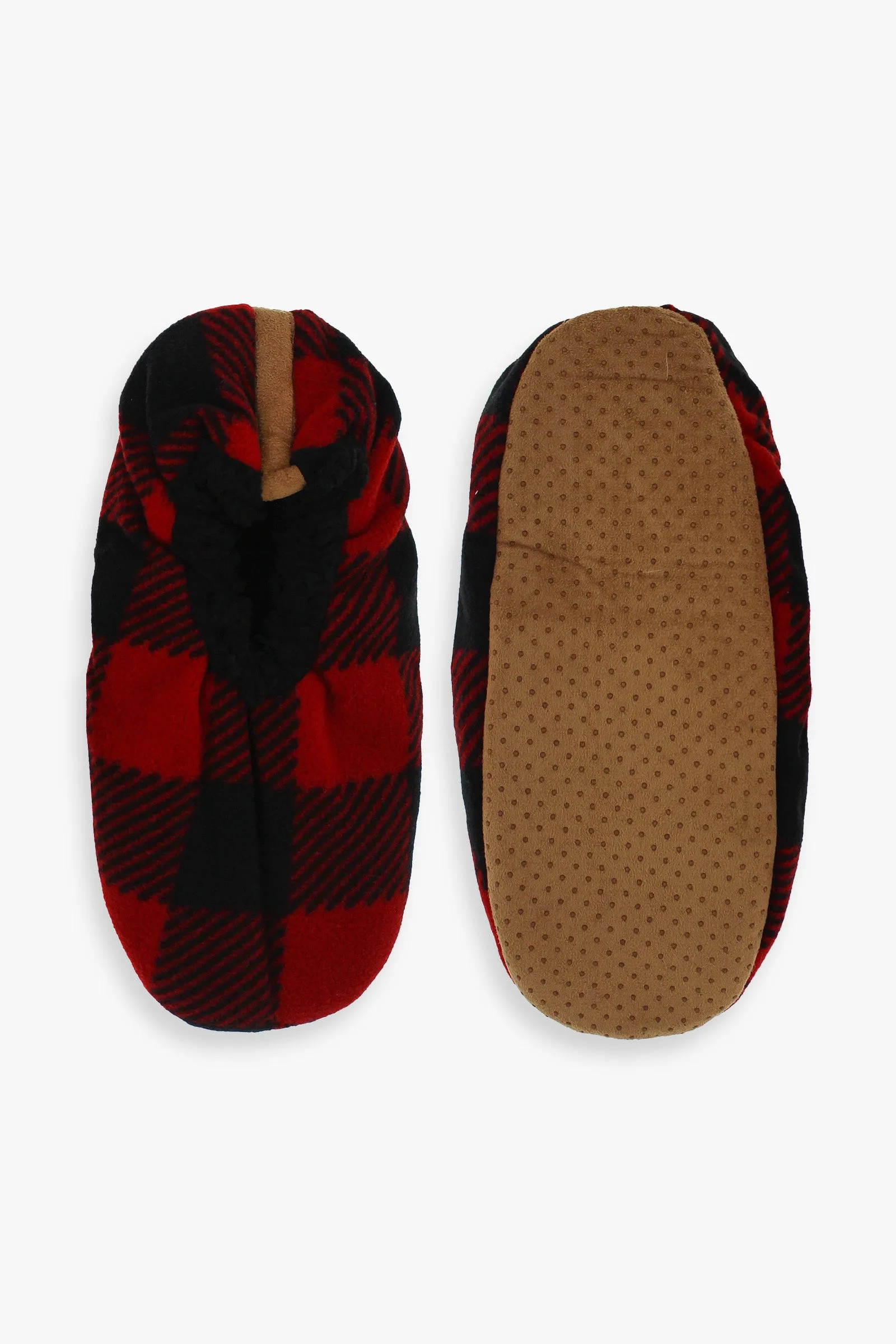 Men's Faux Shearling Lined Fleece Slippers