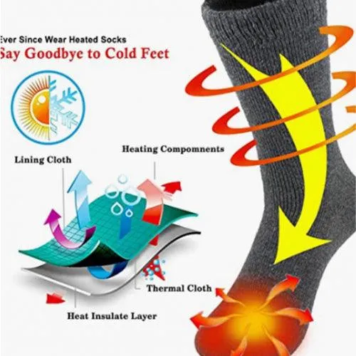 Men's Thermal Insulated Socks - Warm, Fuzzy, for Extreme Cold Weather, Pack of 6 Pairs