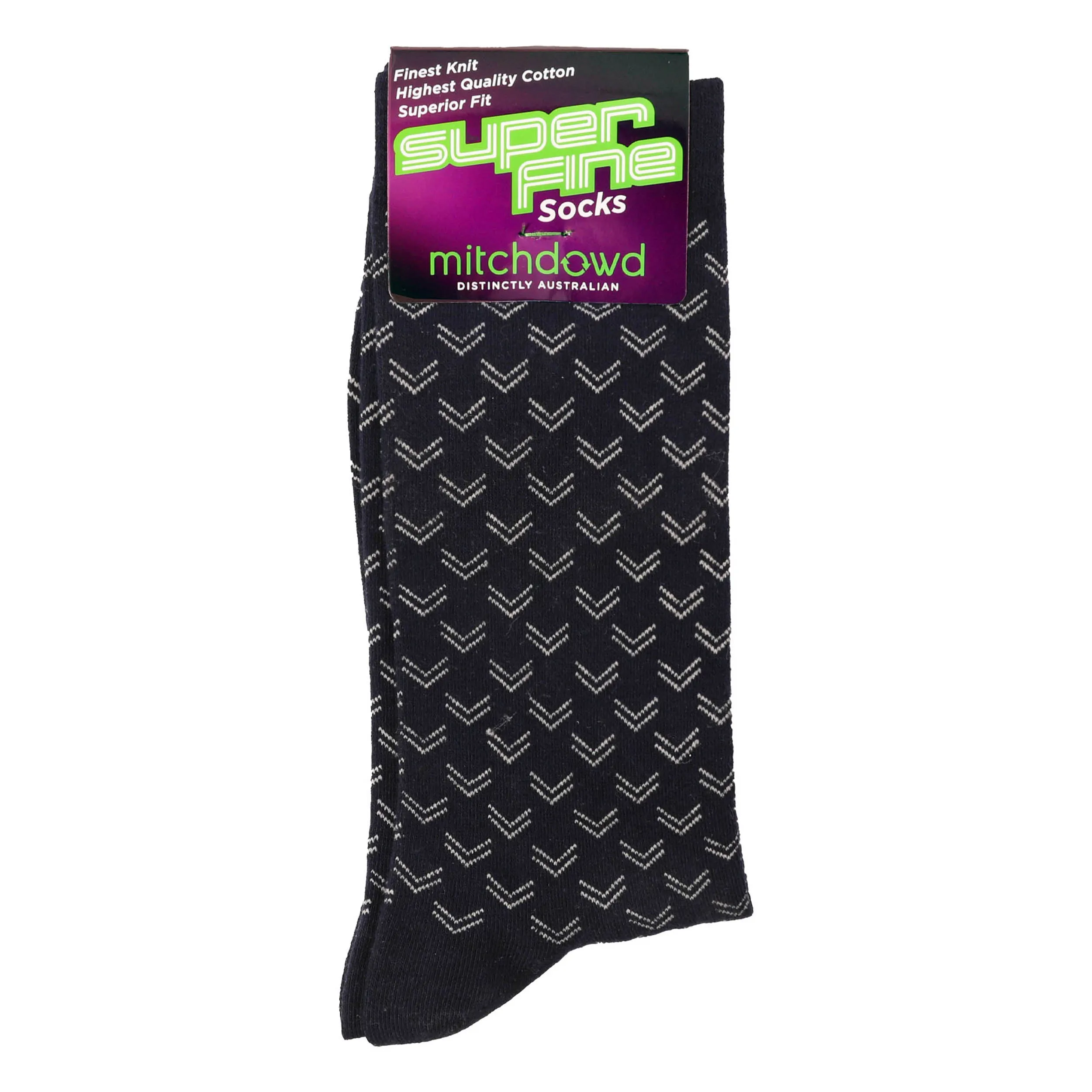 Men's Trail Super Fine Cotton Crew Socks - Navy