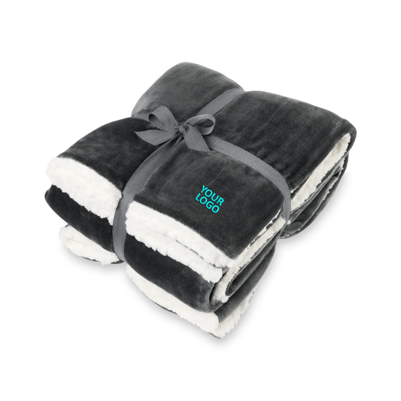 Mink Sherpa Custom Blankets, Charcoal