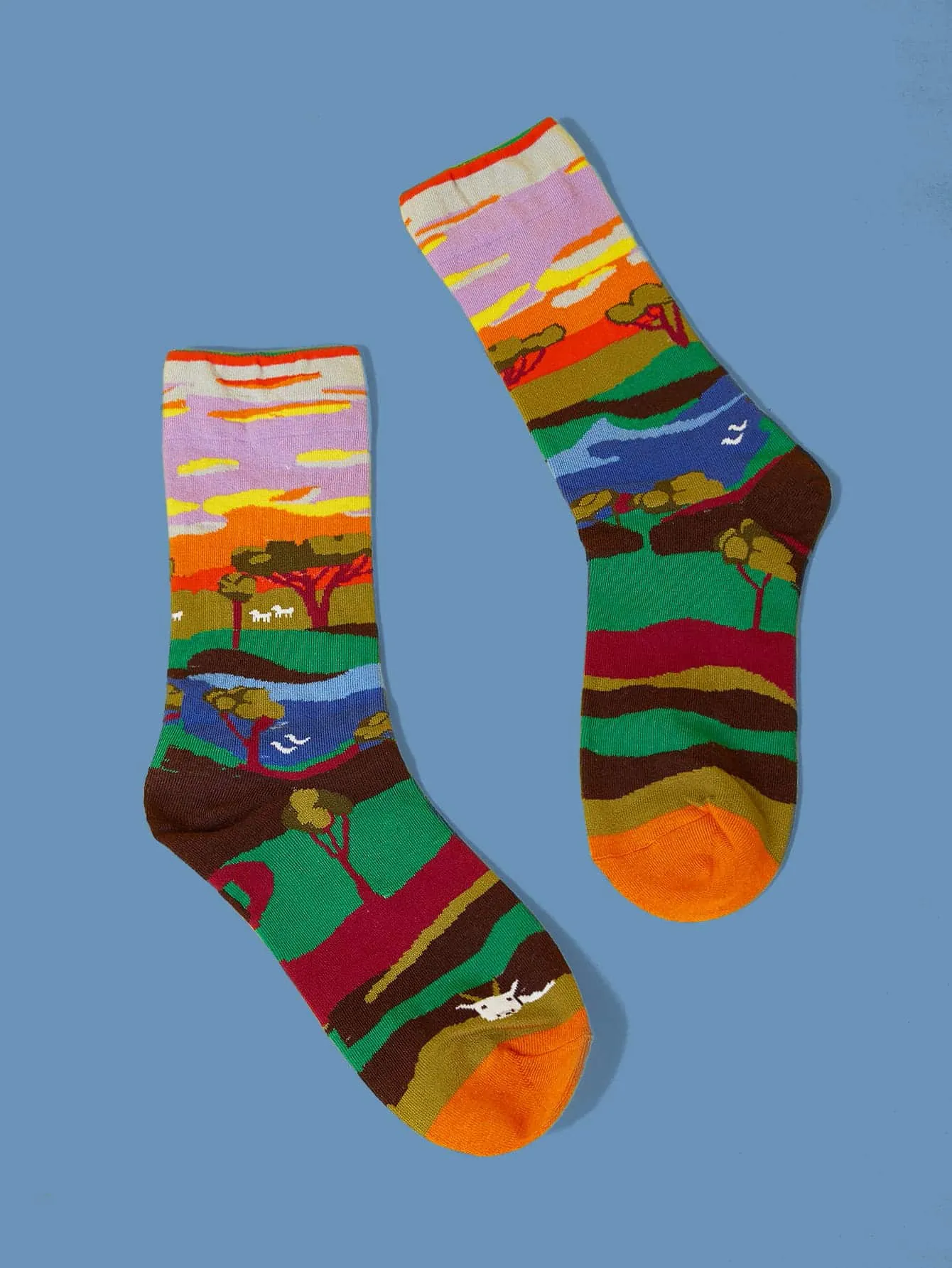 Nature Graphic Crew Socks Silly Socks for Women Funky Socks Funny Socks Novelty