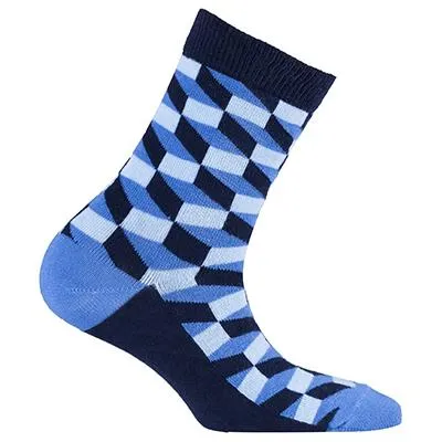 Navy Block Kids Crew Socks