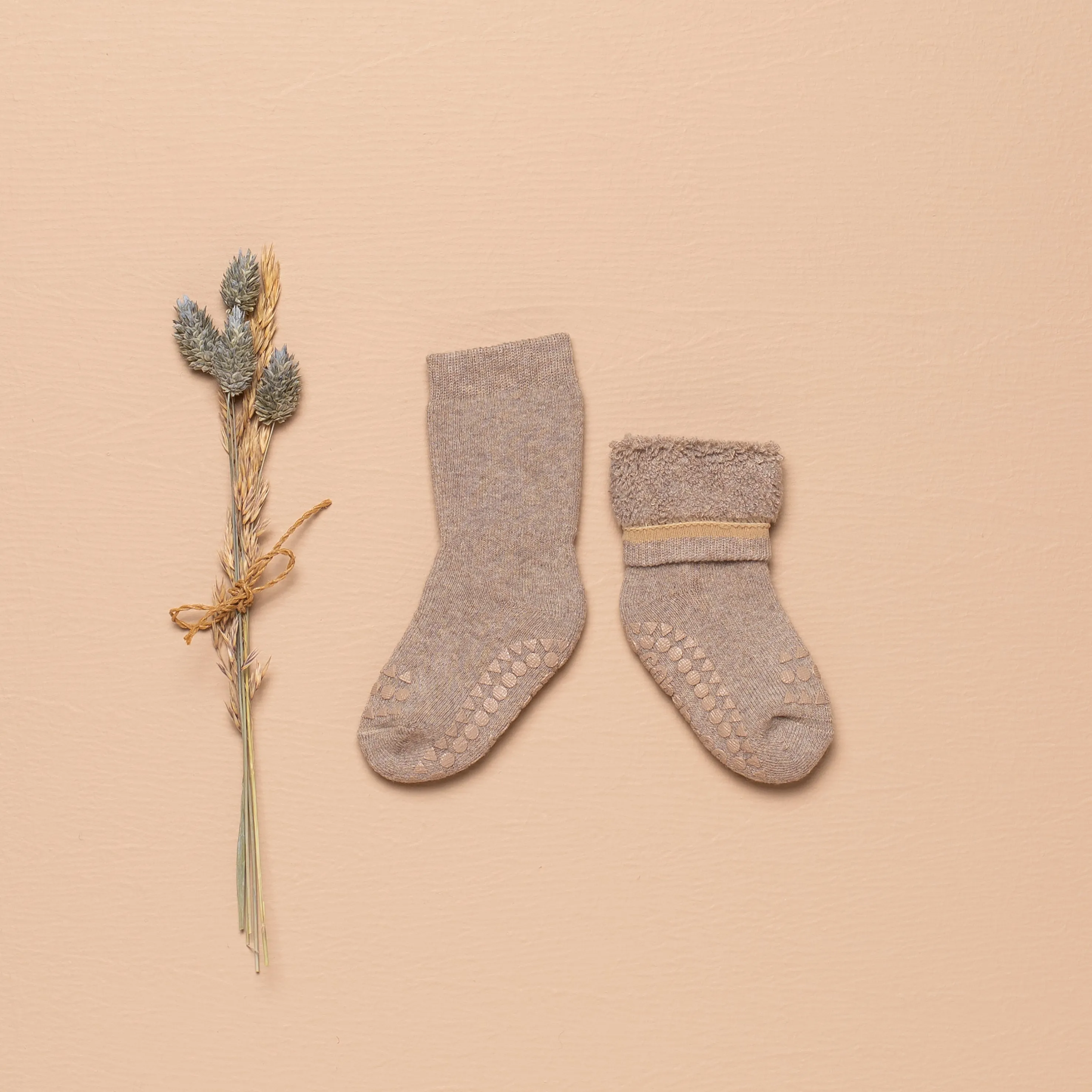 Non-slip Grip Socks Organic Terry Cotton - Sky Blue