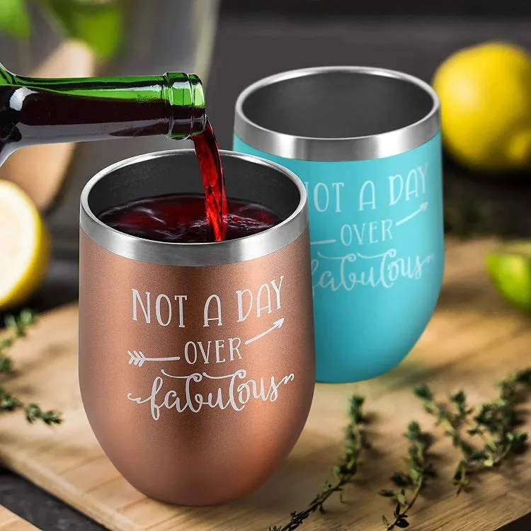 Not a Day Over Fabulous Wine Tumbler Gift Set